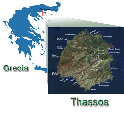 Harta insula Thassos